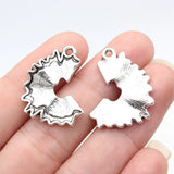 10pcs 26x19mm 2 Colors Antique Bronze Color Antique Silver Color Pleated Earrings Charms For DIY Jewelry Making