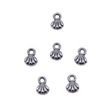 40pcs 8.2x5.7mm 2 Colors Antique Bronze Color Antique Silver Color Shell Charms For DIY Jewelry Making