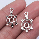 20pcs 22x12mm 2 Colors Antique Bronze Color Antique Silver Color Hollow Turtle Charms For DIY Jewelry Making