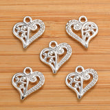 20pcs 6 Color hollow out heart shaped Charm for Necklace Keyring Pendant DIY Handmade Jewelry Accessories 15*14mm A02