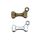 20pcs 16x10mm 2 Colors Antique Bronze Color Antique Silver Color Bone Charms For DIY Jewelry Making