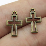 20pcs 17x11mm 2 Colors Antique Bronze Color Antique Silver Color Cross Charms For DIY Jewelry Making
