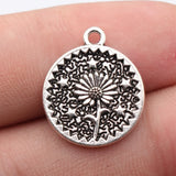 10pcs 20x18mm Antique Silver Color Flower Charms For DIY Jewelry Making