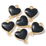 20Pcs 11Colors Double hole Zinc alloy Metal Enamel 13*10mm heart shaped Pendant For DIY Bracelet Necklace Jewelry Making
