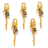 20pcs 7 Color rose Charm for Bracelet Necklace earring Pendant  DIY Handmade Jewelry Accessories 7*24mm Q1165