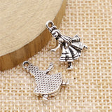 10pcs 13x18mm 2 Colors Antique Bronze Color Antique Silver Color Girl Charms For DIY Jewelry Making