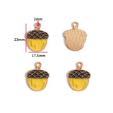 5PCS Enamel Squirrel Pinecone Charms Alloy Animal for Earrings Bracelet necklaces Pendants DIY Jewelry Making accessories W420