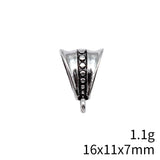 20pcs 16x11x7mm Antique Silver Color Inverted Triangle Hanging Tee Bails Beads Charms For DIY Jewelry Making Findings