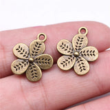 10pcs 19x16mm 2 Colors Antique Bronze Color Antique Silver Color Double-Sided Flowers Charms For DIY Jewelry Making