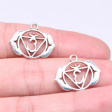 10pcs 22x20mm Antique Silver Color Yoga Om Chakra Charms For DIY Jewelry Making