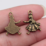 10pcs 13x18mm 2 Colors Antique Bronze Color Antique Silver Color Girl Charms For DIY Jewelry Making