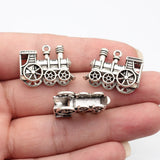 2pcs 27x21x9mm 4 Colors 3D Steam Locomotive Charms Train Pendant For DIY Jewelry Making