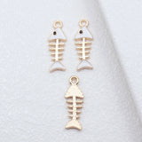 10pcs 24x8.4mm 2 Colors White Color Black Color Fish Bone Charms For DIY Jewelry Making