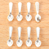 50pcs 4 Colors Mini tableware Spoon fork Dining knife Charms DIY Clothing luggage accessories Jewelry Making 19*5mm J492