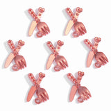 20pcs 6 Colors Mini tableware Spoon fork Dining knife Charms DIY Clothing luggage accessories Jewelry Making 21*14mm J505