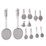 20PCS Badminton Racket Alloy Pendants for DIY Jewelry Making Necklaces Bracelets Accessories Keychains Bag Charms J531