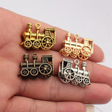 2pcs 27x21x9mm 4 Colors 3D Steam Locomotive Charms Train Pendant For DIY Jewelry Making