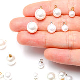 20Pcs 2colour Imitation Pearl Drop Pendant  Friendly Highlight ABS DIY Earrings Crafts Zipper DIY Making Findings Z1