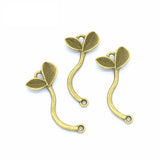10pcs 4 Color Small saplings Charm for Bracelet Necklace earring DIY Handmade Jewelry Accessories 33*15mm Q265