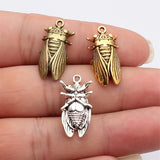 5pcs 25x12x6mm 3 Colors Antique Bronze Color Antique Silver Color Antique Gold Color Insect Cicada Charms