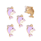 10pcs 15*20mm 6 colors Enamel Alloy dolphin Charm Earring Pendant DIY Keychain Necklace Jewelry Accessories W474