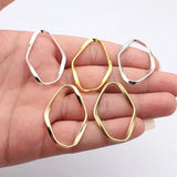 10pcs 42x28mm 5 Colors Irregular Hollow Twisted Geometric Elliptical Circle Charms For DIY Jewelry Making