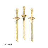 Ancient gold 10PCS 16 Styles Mixed Alloy Charms Knight Sword Knife Gun Bow Weapons Pendant For DIY Handmade Jewelry Material
