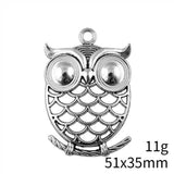 2pcs 51x35mm 2 Colors Antique Bronze Color Antique Silver Color Owl Charms For DIY Jewelry Making