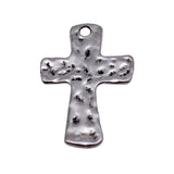 5pcs 45x31mm 2 Colors Antique Silver Color Antique Gold Color Hammered Cross Pendant For DIY Jewelry Making