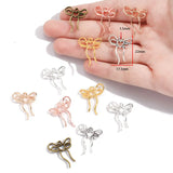 20pcs 6 colors alloy bow Charm Hollow Pendant For DIY Necklace Bracelet Earrings Jewelry Crafts Making Accessories 22*17mm N186
