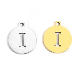 5pcs Stainless Steel Necklace Fashion Gold Color Initial Charms Metal Round A To Z Letters For Women Single Name Jewelry Gifts
