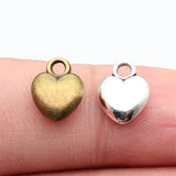 10pcs 9.5x7x5.2mm 2 Colors Antique Bronze Color Antique Silver Color Heart Charms For DIY Jewelry Making