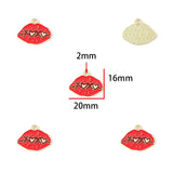 10-Piece Red Valentine's Day Enamel Charm Bracelet, Earrings, Metal Keychain Pendant Jewelry Accessories Set W577