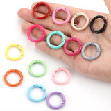 20/25/30/35/41mm Multi-colors Mixed Spray painting Alloy Keychain DIY Jewelry Making Findings V161