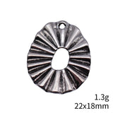 20pcs 22x18mm Hollowed-Out Pleated Egg-Shaped Geometric Charms For DIY Jewelry Making