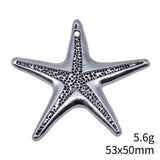 2pcs 53x50mm 2 Colors Antique Silver Color Kc Gold Color Starfish Charms For DIY Jewelry Making
