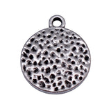 10pcs 18x15mm Hammered Round Tag Charms For DIY Jewelry Making