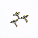 30pcs 6 colors Angel Wings Heart Keys Charms metal Earring necklace Pendants for Jewelry Making DIY Handmade Craft 15*14mm O251