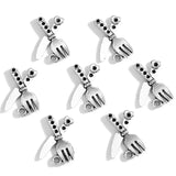 20pcs 6 Colors Mini tableware Spoon fork Dining knife Charms DIY Clothing luggage accessories Jewelry Making 21*14mm J505