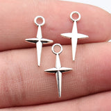 40pcs 20x10mm 5 Colors Cross Star Charms For DIY Jewelry Making