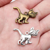10pcs 30x22mm 2 Colors Antique Bronze Color Antique Silver Color Cat Charms For DIY Jewelry Making