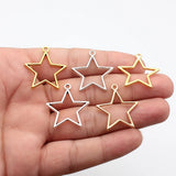 20pcs 30x27mm 5 Colors Hollow Star Charms For DIY Jewelry Making