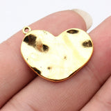 4pcs 26x20mm 5 Colors Hammered Uneven Wave Heart Charms For DIY Jewelry Making