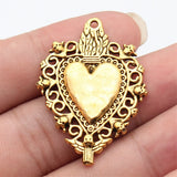 5pcs 41x29mm 2 Colors Antique Silver Color Antique Gold Color Gothic Skull Heart Charms For DIY Jewelry Making