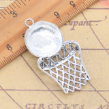 5 uds dijes cesta de baloncesto 44x24mm colgantes de Color plata antigua para hacer joyería tibetana hecha a mano DIY
