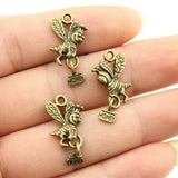 10pcs 19x12mm 2 Colors Antique Bronze Color Antique Silver Color Bee Carrying Honey Charms For DIY Jewelry Making