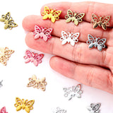 30pcs 6 Color Double hole butterfly Charms For Bracelets Necklace Pendant DIY Handmade Jewelry Making accessories 15*11mm D2126