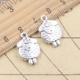 10 Uds. De dijes de ovejas lanosas, 19x13x4mm, colgantes de Color plata tibetana, fabricación de joyería antigua, artesanía hecha a mano DIY