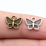 20pcs 13x10mm 2 Colors Antique Bronze Color Antique Silver Color Butterfly Charms For DIY Jewelry Making