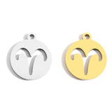5pcs Stainless Steel 12 constellation charm DIY Jewelry Charms for Necklace Making Pendant Never Fade 15*17mm L409